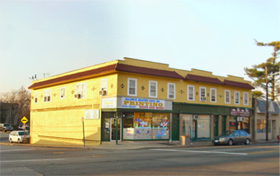 The Baldwin Graphics shopfront on the corner of Grand Avenue