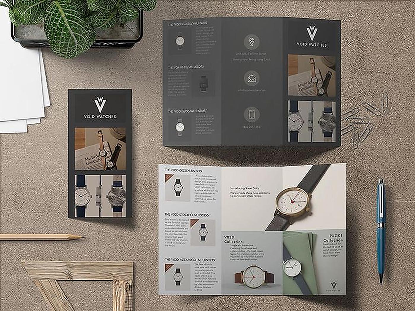 A folded tri-fold brochure printed at Baldwin Graphics