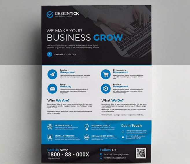 Full-color business flyers printed at Baldwin Graphics