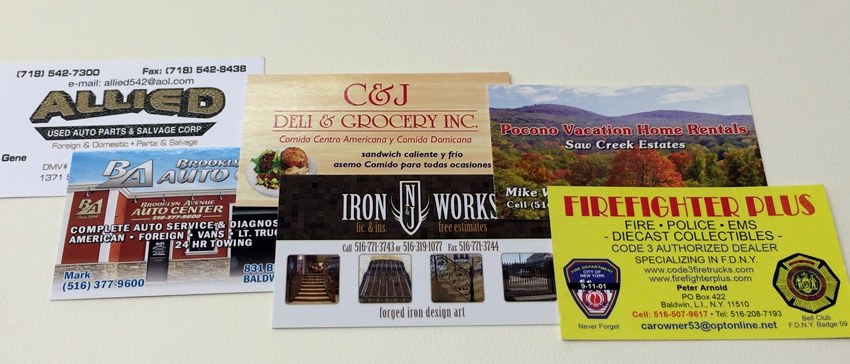 Full color business cards printed at Baldwin Graphics